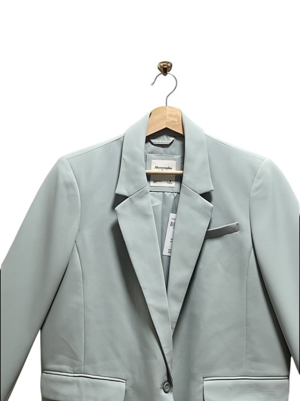 Abercrombie & Fitch Relaxed Suiting Blazer Mint Green Size M NWT Minimalist Cute - Picture 5 of 13